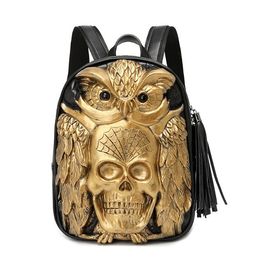 Men Women Stylish backpacks 3D wolf head Personality new three-dimensional bone skull backpack Fashion multi-function outdoor bags
