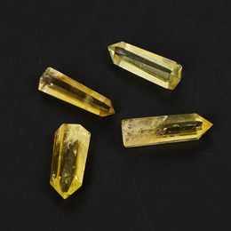4Pcs Wholesale Natural Citrine Quartz Wands Yellow Crystal Points Specimen Altar