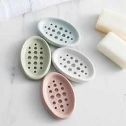 new Silicone Non-slip Soap Holder Dish Bathroom Shower Storage Plate Stand Hollow Dishes Openwork Soap Dishes EWB8034