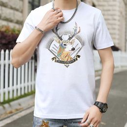 Summer T Shirt Men Luxury Short Sleeve O-neck Tops Tees Luxury Printed Streetwear Business Social Male Clothing 210527