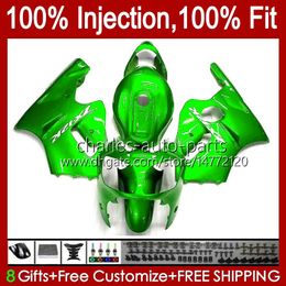 Injection mold OEM For KAWASAKI NINJA ZX 12 R 1200 CC ZX1200C ZX1200 C 2000 2001 Body 2No.125 ZX12R 00 01 ZX 1200 12R 1200CC Bodywork ZX-12R 00-01 ABS Fairing metal green