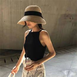 Summer Women Crop Top Sexy casual Knitted Camisole Slim Fit Sleeveless vest female Tops camisoles & tanks clothes women 210508