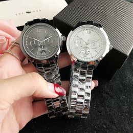 Brand Watches Women Lady Girl 3 Dials Style Metal Steel Band Quartz Wrist Watch FO16
