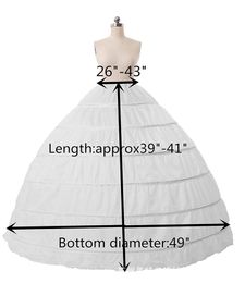 2022 New Black/White/Green 6 Hoops Petticoats for Wedding Dress Ball Gowns Crinoline underskirt saiote de noiva Six Hoop