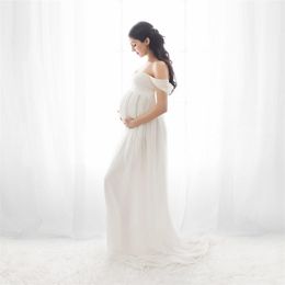 Sexy Maternity Dresses For Po Shoot Chiffon Pregnancy Dress Pography Prop Maxi Gown Pregnant Women Clothes D30 210721