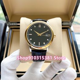 Business Men Automatic Mechanical Watch waterproof Stainless Steel Number calendar watches Male Geometric Leather clock 40mm