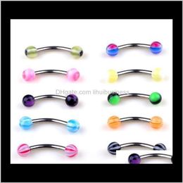 Jewellery Drop Delivery 2021 160Pcs /Set Body Piercing Assorted Mix Lot Kit 14G 16G Ball Spike Curved Sexy -Belly Rings Ear Tongue Pircing Barb