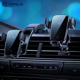 Cafele Car Holder With Charging 15W QI Wireless Charger Cell Phone Support Portable Auto Stand Mount Xiaomi