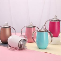 10oz Stainless Steel Pacifier Cup Mug with Handle Double Wall Insulated Baby Feeding Bottle Child Christmas Gift 13 Colors