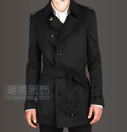 Men's Trench Coats S-5XL 2021 Spring Fashion Epaulettes Waist Slim Short Double-breasted Coat