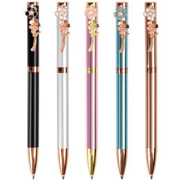 Pearl peach blossom Ballpoint Pens Metal Pen School Office Writing Supplies Business Pen Stationery Student Gift can customize your logo