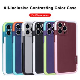 Contrast Colour Phone cases For iPhone 13 12 11 Pro Max Xs XR X SE 7 8 plus Hybrid Protective Cover