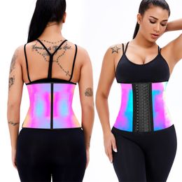 Women Waist & Tummy Shapewear Laser Colour Latex Slimming Body Shapers Shaping Perfect Curve Fitness Sauna Sweat Belts Abdomen Control Straps