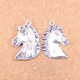 26pcs Antique Silver Bronze Plated Horse head Charms Pendant DIY Necklace Bracelet Bangle Findings 40*29mm