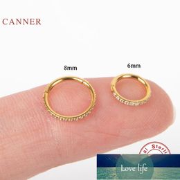 CANNER Earrings For Women Real 925 Sterling Silver Micro-Inlaid Zircon Nasal Ring Cartilage Piercing Stud Earrings Jewelry Factory price expert design Quality