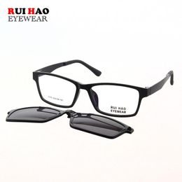 Fashion Sunglasses Frames Rectangle Optical Eyeglasses Frame And Magnetic Clip On Spectacles Glasses Prescription 2076