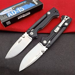 Special Offer AD15 Tactical Folding Knife S35VN Satin Drop Point Blade Glass Fibre + Stainless Steel Sheet Handle Survival Knives With Retail Box