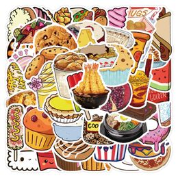 50 PCS Mixed Cute food set Graffiti skateboard Stickers For Car Laptop Fridge Helmet Pad Bicycle Bike Motorcycle PS4 book Guitar Pvc Decal