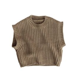 Korean children's thick woolen vest pullover sweater boys and girls sleeveless P4779 211104