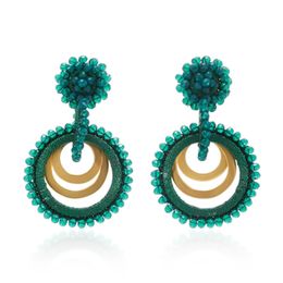 Fashion beaded silk for women Baroque long earrings crystal Jewellery beads Christmas gift statement 2020 boho