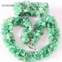 Earrings & Necklace 4-8MM Chip Beads Natural Stone Green Aventurine Bracelet Jewellery Set For Women Gift