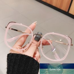 SO&EI Fashion Oversized Square Women Glasses Frame Vintage Clear Anti-Blu-Ray Eyewear Men Optical Pink Frame Computer Goggle Factory price expert design Quality