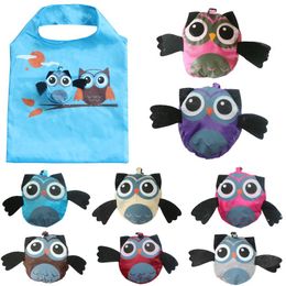 Cute Cartoon Owl Reusable Shopping Bag Travel Foldable Grocery Bags Tote Handbag Eco-Friendly Kitchen Organisation Storage Bags CCA7081