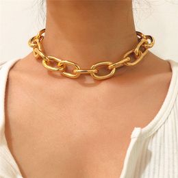 Boho Fashion Thick Twisted Chain Necklace Choker Neck Vintage Punk Gothic Necklaces for Women Couple