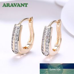 925 Sterling Silver 18K Gold U Shaped Cubic Zirconia Hoop Earrings For Women Silver Jewellery Factory price expert design Quality Latest Style Original Status