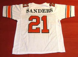 Custom Football Jersey Men Youth Women Vintage 21 BARRY SANDERS STATE Rare High School Size S-6XL or any name and number jerseys