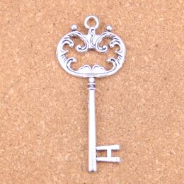 22pcs Antique Silver Bronze Plated vintage skeleton key Charms Pendant DIY Necklace Bracelet Bangle Findings 69mm