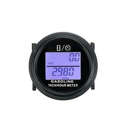 Timers Universal Motorcycle 2 / 4 Stroke Gas Engines Digital Tach Hour Metre Tachometer Gauge Black