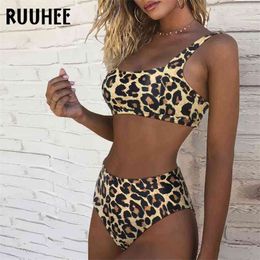 RUUHEE Swimwear Women Bikini Swimsuit High Waist Set Push Up Sport Tops Bathing Suit Summer Female Beach wear 210611