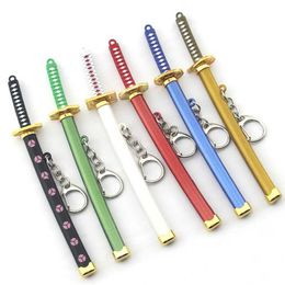 Sword Keychains Japanese Knife Sword Weapon Keyring Metal Model Keychain Gift Action Figure Arts Keychain (Sword) G1019