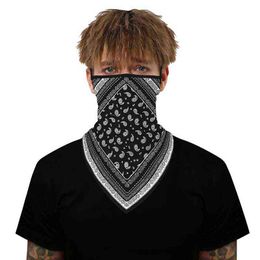 Men Women Face Scarf Cycling Bandana Ear Loops Face Balaclava Neck Printed Breathable Windproof Camping Hiking Scarves Outdoor Y1229