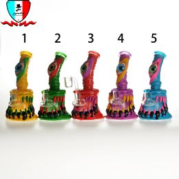 6.5 Inch Glass Water Pipe Diameter 76mm Smoking Coloured with 4mm Quartz Banger For Bong Dab Rigs