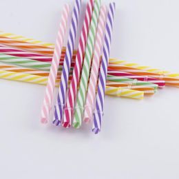 220mm single package straw PVC plastic material mix Colours suction tube straws stripe design lengthen straw-thicken plastic-suction pipe SN4847