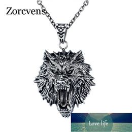 ZORCVENS 316L stainless steel hot sell wolf men necklace Punk Vintage wolf head pendant Necklace Fashion Jewelry Factory price expert design Quality Latest Style