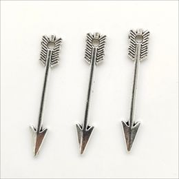 Lot 300pcs arrow Tibetan Antique Silver Charms Pendants for Jewellery making Earring Necklace Bracelet Key chain accessories 30*5mm DH0169