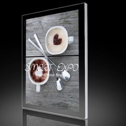 Magnetic Suction Poster Picture Frame Advertising Display Light Box for Ad Promotion with Wooden Case Packing (40*60cm)