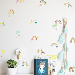 Funlife Cute Rainbow Wall Sticker For Kids Room Decoration Gifts Cartoon Decal Nursery Kindergarten Classroom Decor