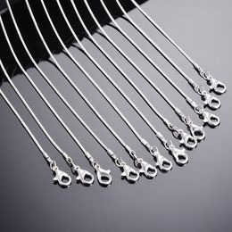 Wholesale 12 piece 1.2mm DIY Snake Chain Charms Link Necklace with Lobster Clasps for Jewellery Making