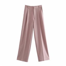 Wide-Leg Suit Pants High Waist loose Boyfriend For Women'S Clothing Full length trousers Casual office pants Female 210520