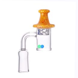 25mm Quartz Banger Nail with newest colorful Spinning Carb Cap and 2pc ruby Terp Pearl Female Male 10mm 14mm 18mm for Dab Rig Bong