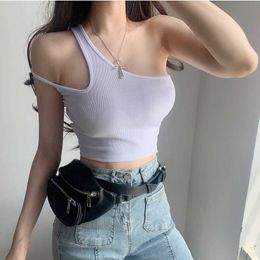WOMENGAGA Fashion Strapless Hollowed Out Bottom Sexy Navel Short Tops Tank European Girl Female Base Vest N98A 210603