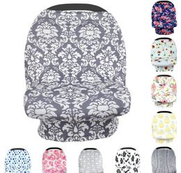 2021 Baby Stretch Car Cover Breastfeeding Flower Baby Car Seat Cover Canopy Pineapple Shopping Cart Cover Scarf Breathable Floral Nursing