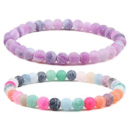 Weathered Stone Bracelets for Women Men Elastic Classic 6mm Natural Beads Chakra Bracelet Charm Prayer Jewelry Bileklik Pulseras
