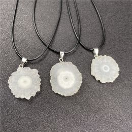 Jewellery Necklace Pendant Sun Flower Agate Crystal Slice DIY Accessories Personalised Decoration Mineral Natural Crystal, Unisex