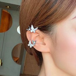 Fashion Stars Butterfly Ear Cuff Earrings For Women Korean Style 2021 New Micro Pave Clip Earings Jewellery