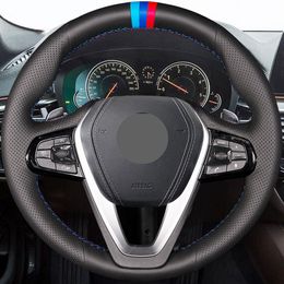 Hand-stitched Black Genuine Leather Steering Wheel Cover For BMW G30 530i 540i 520d 530e 2016-2018 G32 GT 630i 630d G01 X3